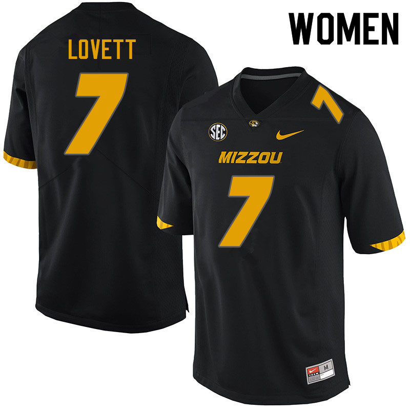 Women #7 Dominic Lovett Missouri Tigers College Football Jerseys Sale-Black